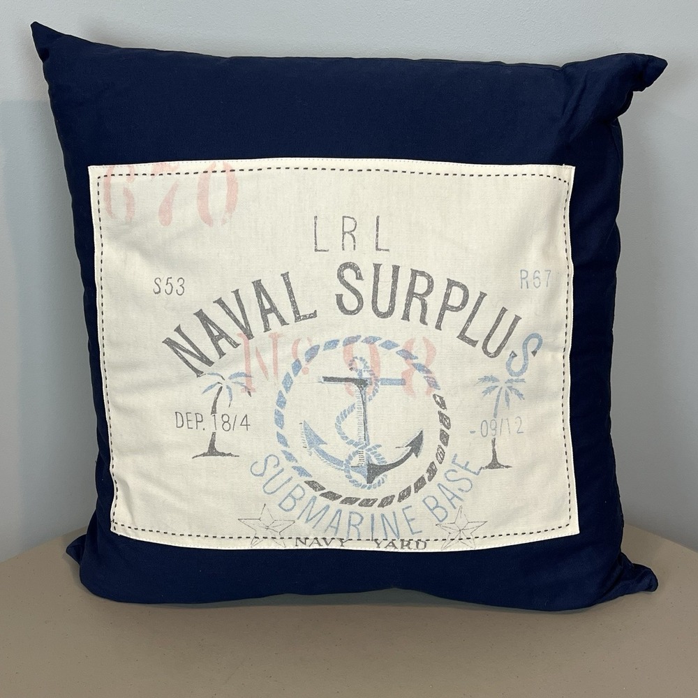 Ralph Lauren Navy Naval Surplus Submarine Base Nautical Throw Pillow